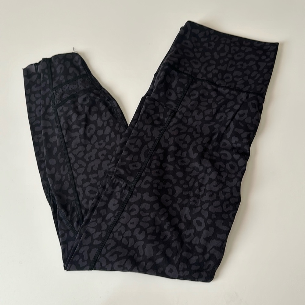 Black cheetah leggings members mark xxl ladies high rise ankle